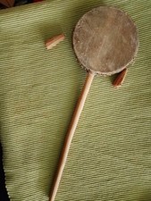 DrehTrommel alt, 100% Naturmaterialien, Individuelle Handarbeit, f. Rituale/Deko