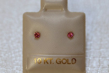 TOP Rosa Turmalin Ohrstecker - 2 mm - 10 Kt. Gold - 417 - Ohrringe  Brillant Cut