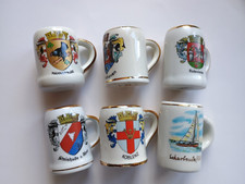 6 er Set Steinkrüge Mini Krug Klein für Likör Schnaps Krüge Urlaubsmotive