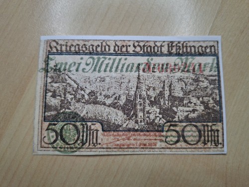 Notgeld esslingen überdruck - esslingen,