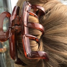 Haarklammer Kastanienbraun Haarkrebs braun 9cm lang