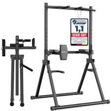 DH FitLife Power Tower Faltbar 210kg Dip Station Klimmzug Rückentrainer