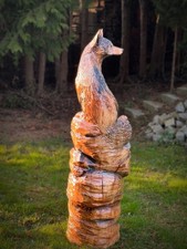 Große Holz Fuchs Figur 1.35m