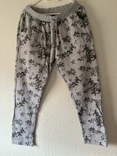 Damen Teenie Jogginghose Relaxhose Größe L 2Stk grau Blumen