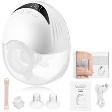 4 Modi 12 Stufen Handfreie Milchpumpe Tragbare LED Elektrische Milchpumpe Weiß