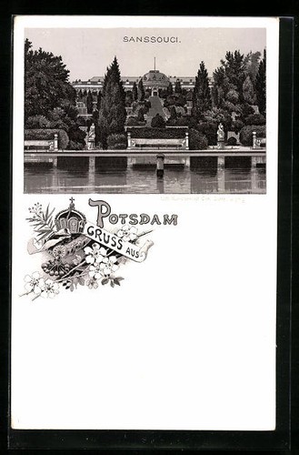 Lithographie potsdam schloss - potsdam,,