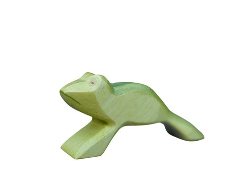 Holzfigur frosch springend - holzfigur,