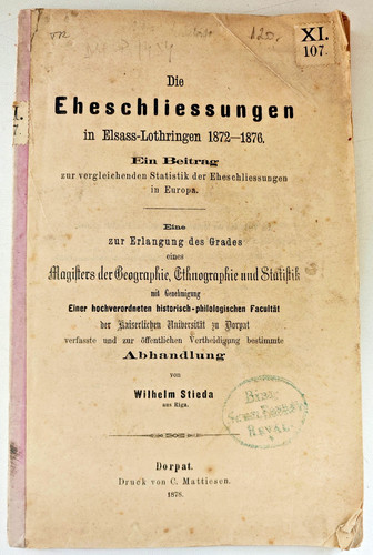 Seltene diss dorpat 1878 - dorpat,