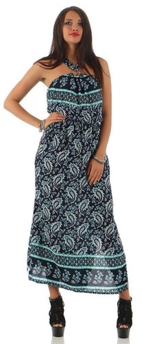 Damen maxi neckholder kleid - neckholder,