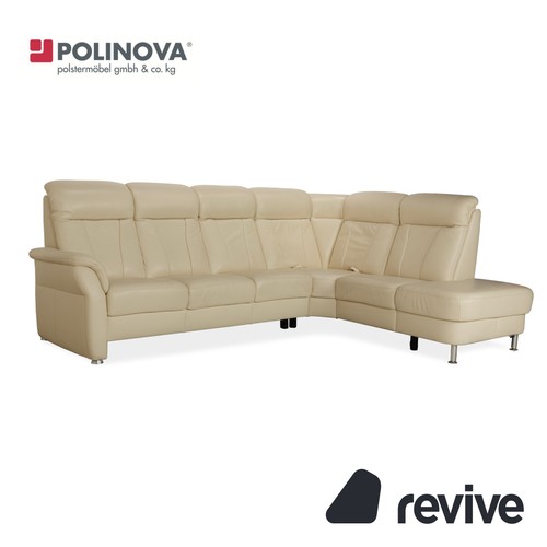 Polinova leder ecksofa creme - polinova,