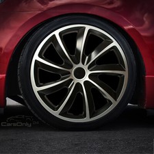 4x Radkappen 17 Zoll Quad Bicolor Radzierblenden Silber Schwarz Silver Black