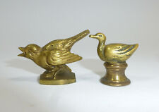 Gluttöter Glutlöscher Zwei Bronzen um 1900 Vogel Ente