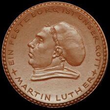 BRESLAU / SCHLESIEN: Porzellan-Medaille 1923. ARME SÜNDER GLOCKE - MARTIN LUTHER