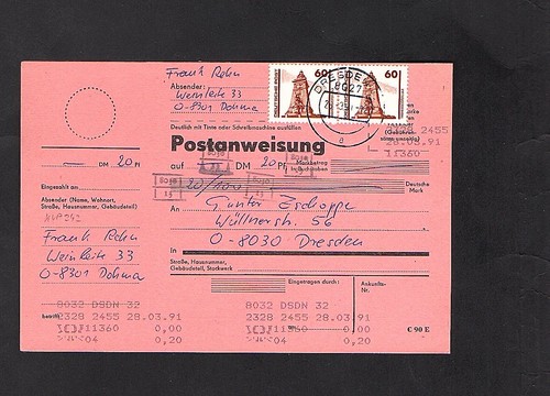 Ddr postanweisung mit me - postanweisung,