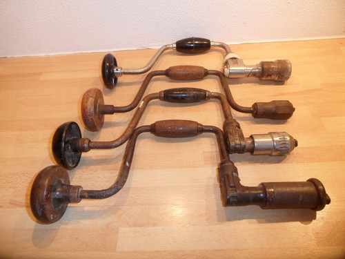 Alte handbohrmaschine - 4x,