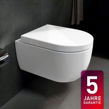 Spülrandlos Hänge Wand WC mit Softclose WC-Sitz Toilette Aqua Bagno Design 49cm