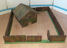 Elastolin Western Fort Blockhaus mit Palisaden DDR Indianer Cowboys Holz