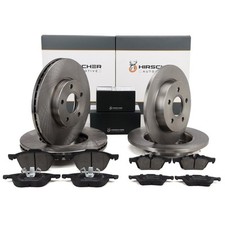 HIRSCHER Bremsscheiben + Beläge für FORD FOCUS 2 MK2 C-MAX (DM2) vorne + hinten