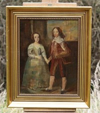 Antikes Genrebild mit Paar in