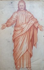 Rötel Zeichnung auf Papier um