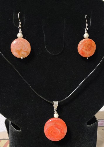 Edelstein schmuckset koralle - edelstein,