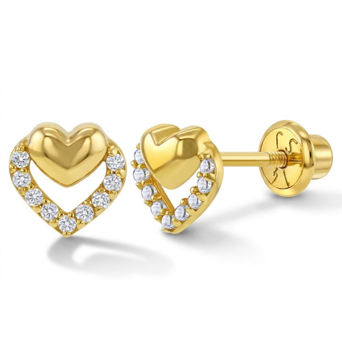 14k gelbgold herz kinder - gelbgold, cz
