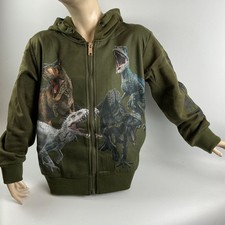 Dinosaurier Kinder Jacke Kapuze Junge 92,104,116,128,140,152 olivgrün Motiv