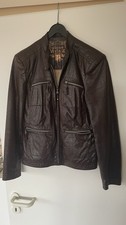 Dunkelbraune Kunstlederjacke