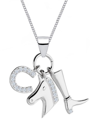 Halskette silber pferd - silber,