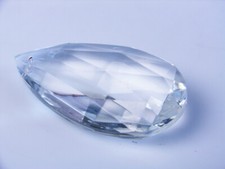 1 GROSSE Ersatzteil Lampe Lüster Kristall Tropfen facettiert ca. 89 mm X 49 mm