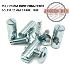 M6 x 20MM GELENKVERBINDERBOLZEN & 25MM KREUZDÜBELLAUFMUTTERN MÖBELBEFESTIGUNGEN