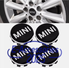 4x 56mm Für Mini Cooper Nabendeckel Nabenkappen Felgendeckel Badges Schwarz NEU
