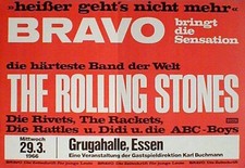 ROLLING STONES rares Konzertplakat von 1966 gerollt Bitte Text lesen