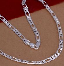 Damen Herren Silberkette 925 Figaro, Panzerkette. Breite 6mm Länge 50cm. Top