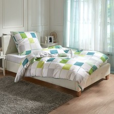 Frottee Bettwäsche Karo grün