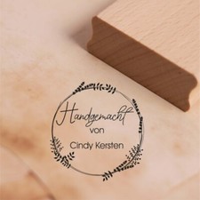 Motivstempel Handgemacht von mit Vintage Kranz Motiv - inkl. Name personalisiert