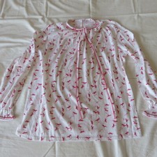 Schiesser Schlafanzug  Jersey Langarm 50 % BW weiß - rotes Muster Gr. 38- 40 NEU