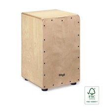 Stagg CAJ-50M N Standard-Größe Birken-Cajon mit Frontplatten-Finish in Natur