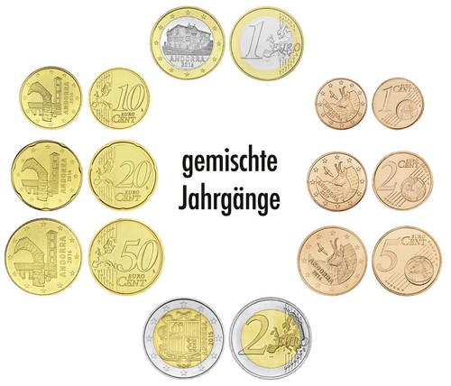 Andorra euro kursmünzensatz - andorra, euro-kursmÜnzensatz