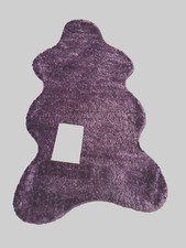 LÄUFER IN CURLED LAMMFELL OPTIK  " KAI "  FARBE AUBERGINE  110 X 180#SCHMUCKJAGD