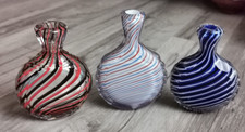 3 x wunderschöne Schnupftabak Flasche buntes Glas Streifen Handarbeit Auflösung
