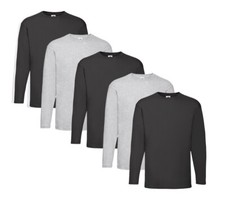 5 FRUIT OF THE LOOM HERREN LONGSLEEVE TSHIRTS M L XL XXL 3XL 4XL 5XL LANGARM SET