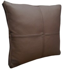Espresso Sofakissen Echt Leder