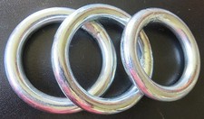3 Rundringe/Schaukelringe aus Stahl, verzinkt, 1 Stck 8x56 mm, 2 Stck 7 x 61 mm