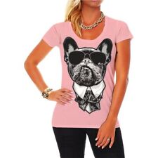 Frauen Damen TShirt French Bulldog CHEF französische Bulldogge Girls Shirt Motiv
