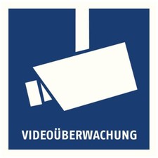 Warnaufkleber Videoüberwachung AU1500 ohne ABUS-Logo, 90x90mm, blau/weiß