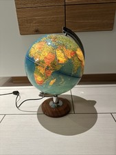 Globus Leuchtglobus Ca 45cm Holz Standglobus Weltkugel Weltkugel, Umfang 95cm
