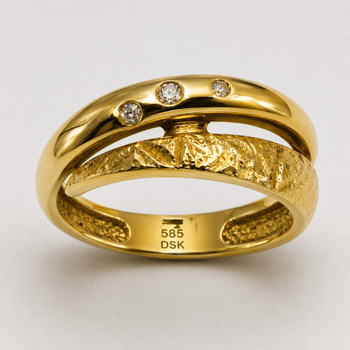 Massiver damen ring 07ct - 0,07ct, aus