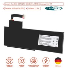 5400mAh MS-1771 BTY-L76 Laptop Akku Für MSI GS70 2PE025CN MEDION Akoya S4217T