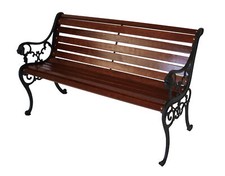 Gartenbank Parkbank Holzbank Gussbank STRASSBURG 2-sitzer Gusseisen Holz braun